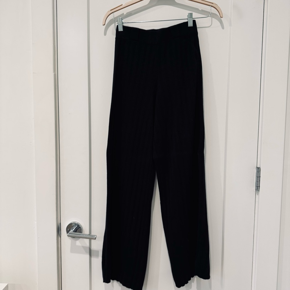 NWT Ba&sh Black Ribbed Knit high waisted trousers